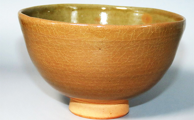 虫明焼 窯変流し釉茶碗（曙窯 作）