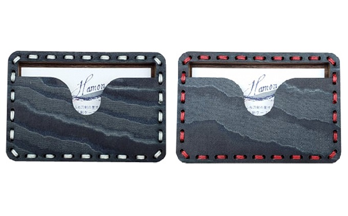 HAMON-WOOCA- 名刺ケース（麻糸カラー：白／赤）赤