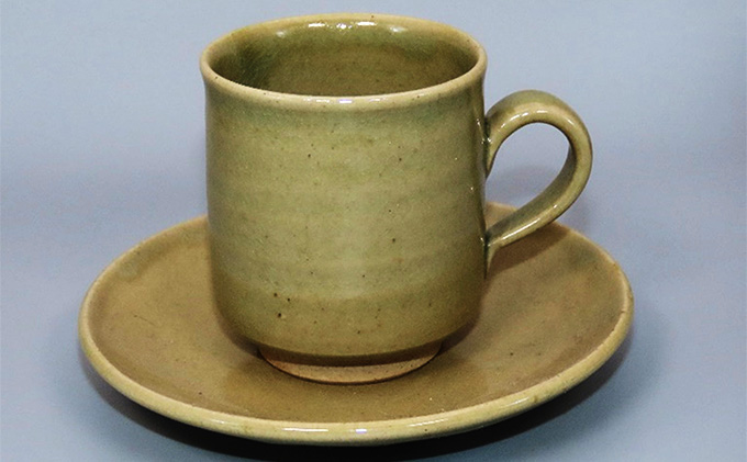 虫明焼 コーヒーカップ＆ソーサー（曙窯 作）