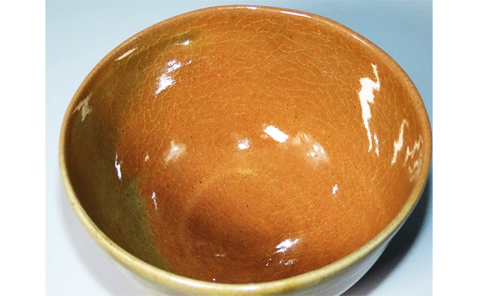 虫明焼 窯変流し釉茶碗（曙窯 作）