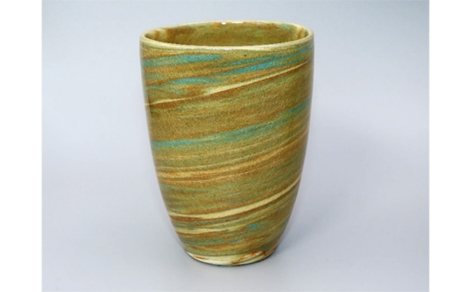 虫明焼 灰釉練込フリーカップ 2個セット（黒井博史 作）