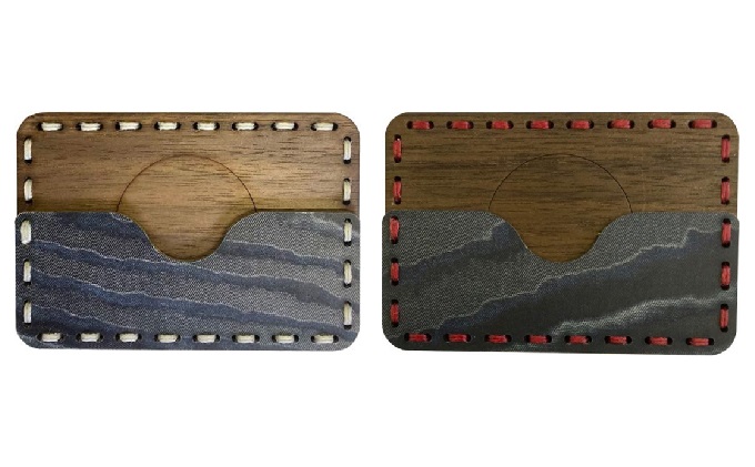 HAMON-WOOCA- 名刺ケース（麻糸カラー：白／赤）白