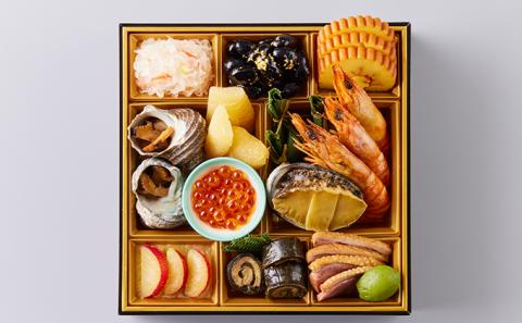 【髙島屋バイヤー企画】瀬戸内の恵（めぐみ）ニ段重 おせち（山鳥毛風呂敷付き）