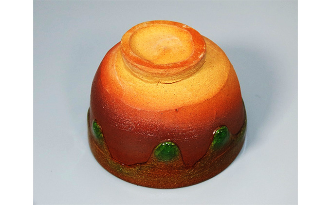 虫明焼 灰釉彩貫入ぐい呑 黄緑（黒井博史 作）