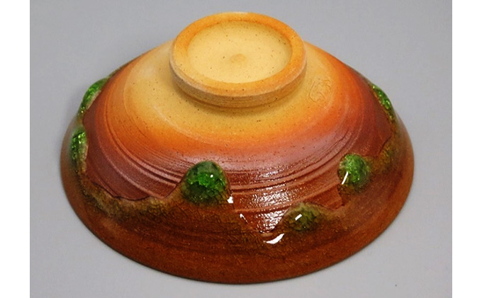 虫明焼 灰釉彩貫入盃 黄緑（黒井博史 作）