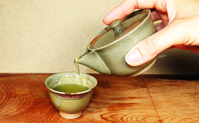 虫明焼 灰釉煎茶器（曙窯 作）