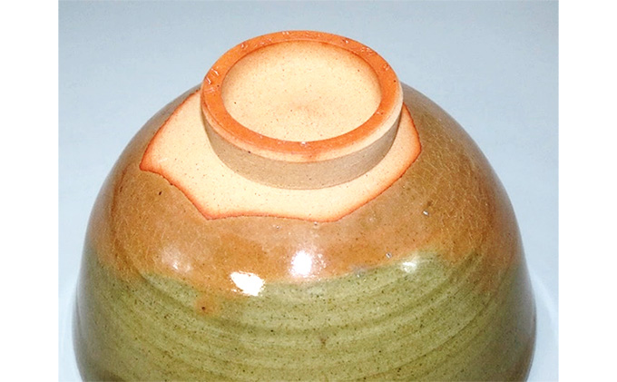 虫明焼 窯変流し釉茶碗（曙窯 作）
