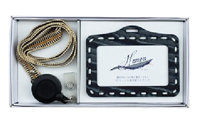 HAMON-WOOCA- IDケース＆真田紐ストラップ（麻糸カラー：白／赤）赤