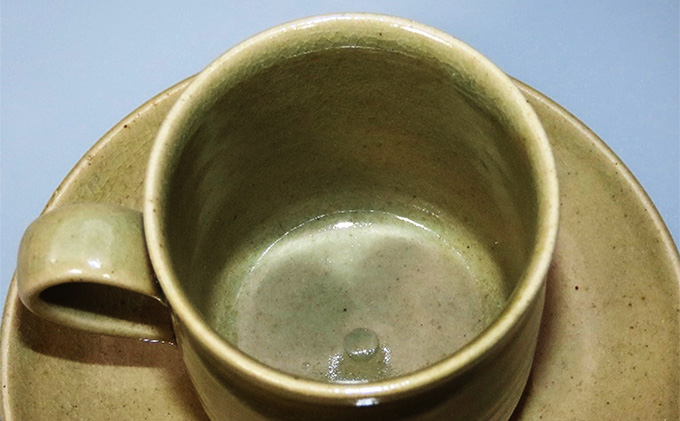 虫明焼 コーヒーカップ＆ソーサー 2個組（曙窯 作）