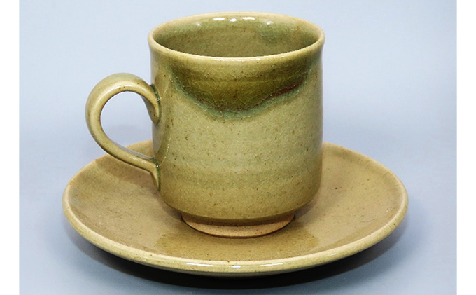 虫明焼 コーヒーカップ＆ソーサー（曙窯 作）