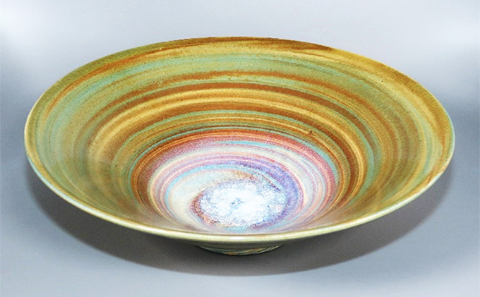 虫明焼 灰釉彩貫入練込料理鉢 白（黒井博史 作）