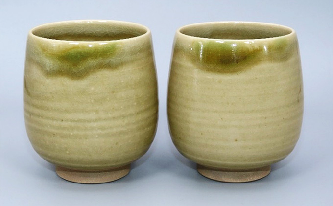 虫明焼 湯呑２個セット（曙窯 作）