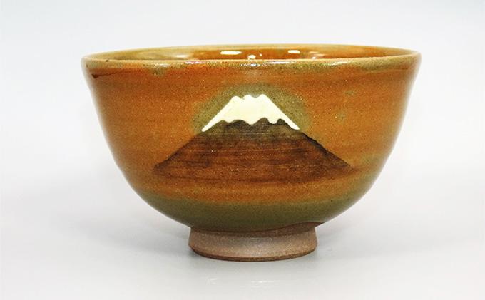 虫明焼 窯変富士の絵茶碗（曙窯 作）