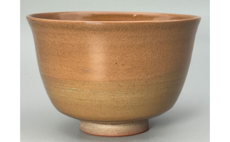 虫明焼 灰釉注連縄の絵茶碗(黒井博史 作) 工芸品 食器 茶碗 お茶碗