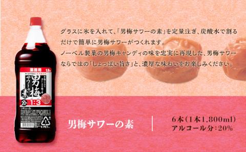 サッポロ 男梅サワー の素 6本（1本1,800ml） 男梅 サワー  梅味 お酒 原液