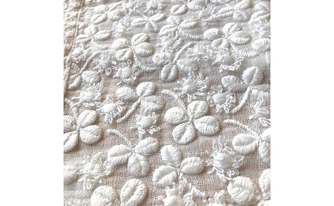 白いタオルレースハンカチ２枚組