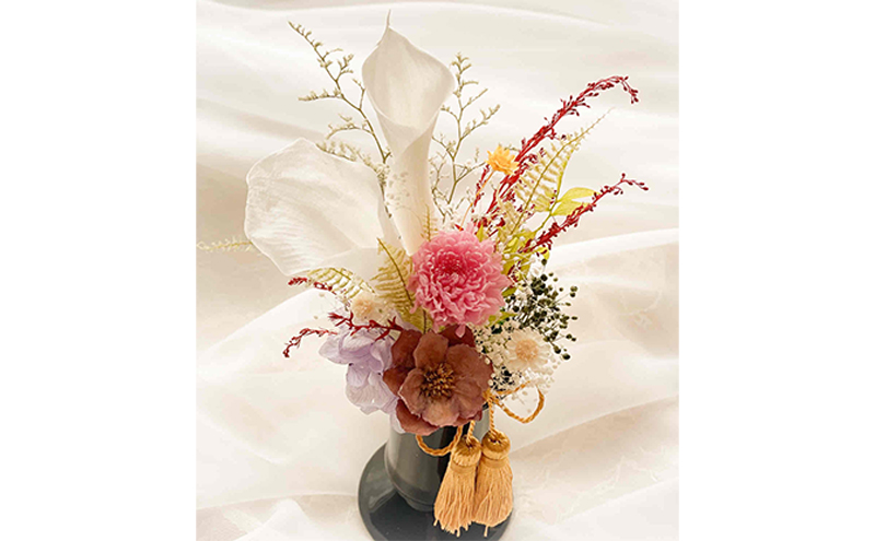 プリザーブドフラワー 仏花 白いカラー 2個 セット 花 フラワー