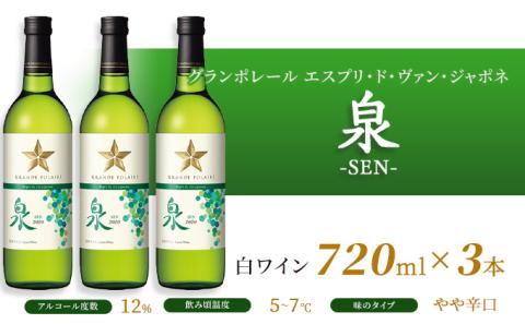 ワイン グランポレール エスプリ ド ヴァン ジャポネ 絢 -AYA-、泉 -SEN-  赤・白 6本セット（各1本 720ml）赤ワイン 白ワイン サッポロビール 岡山ワイナリー