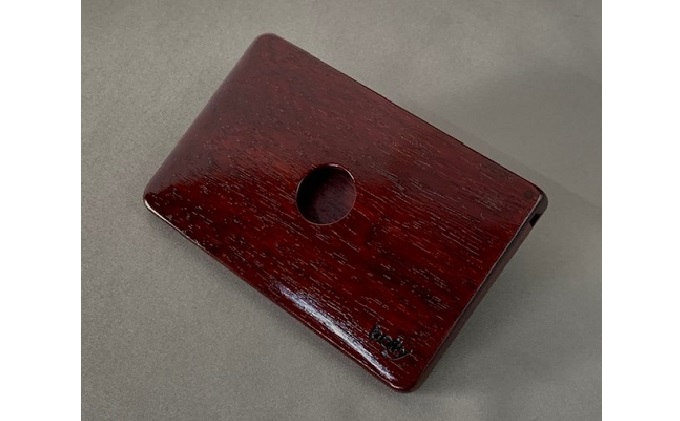 木 の 名刺入れ  (漆塗り／パープルハート） bolly木工房 木材 ビジネスシーン 工芸品 雑貨 日用品