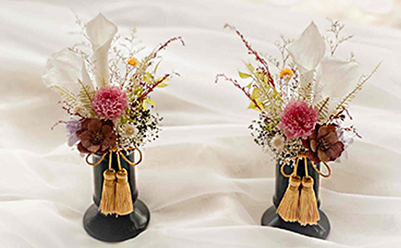 プリザーブドフラワー 仏花 白いカラー 2個 セット 花 フラワー