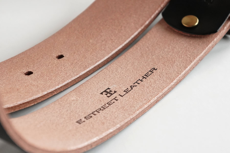 E STREET LEATHER ベンズクラシック 4cm幅 茶芯革 極厚レザーベルト ブラック（40インチ101.5cm）【star005-6-01】 40インチ101.5cm