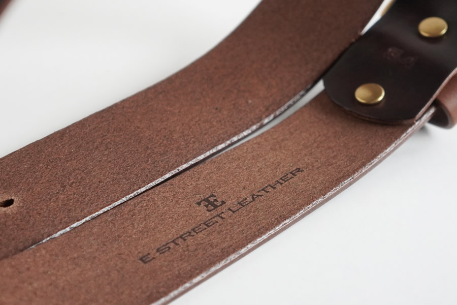 E STREET LEATHER ホーウィン・クロムエクセル 4cm幅 レザーベルト ブラウン（40インチ101.5cm）【star007-6-01】 40インチ101.5cm