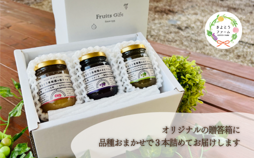  【期間限定】果樹園の品種を楽しむ果実ジャム 3種 (岡山県産) 【KF-K004-02】