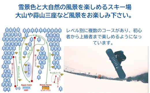 【ひるぜんベアバレースキー場】リフト券 大人１日券 2枚 / 旅行 体験 チケット 引換券 レジャー アウトドア スポーツ 岡山県 真庭市 蒜山 スキー スノーボード 【grap003-01】