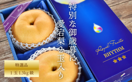 【きよとうファーム】特選 あたご梨２玉入(1.3kg級/玉) (岡山県産)【KF-C010-01】