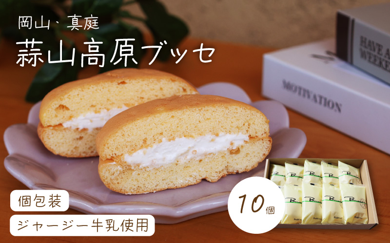 槙本風味堂 高原ブッセ10個入り / 岡山県 真庭 蒜山 高原 ジャージー牛乳 ふわふわ ブッセ 個包装 贈り物 スイーツ お菓子 ギフト プレゼント 【配送不可地域：北海道／沖縄県／離島】【jujy045-01】