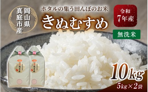 令和7年産 真庭市産きぬむすめ 無洗米 10kg / お米 国産 岡山県 米 人気 ブランド 2025年産 【tkns008-01-cho】 10kg(5kg×2袋)