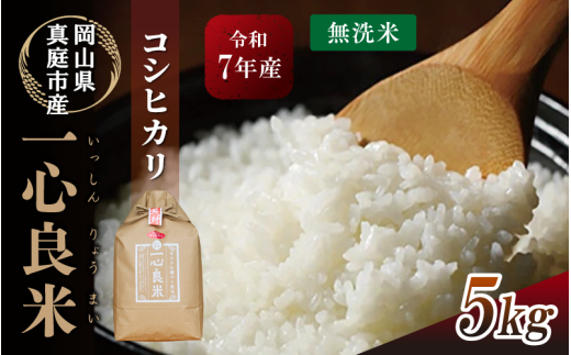 【令和7年産】 真庭市産コシヒカリ 米ぬか 牡蠣栽培米 『 一心良米 』 無洗米 5kg / お米 いっしんりょうまい 岡山県 こしひかり 人気 ブランド 2025年産 【tkns011-01-cho】 5kg