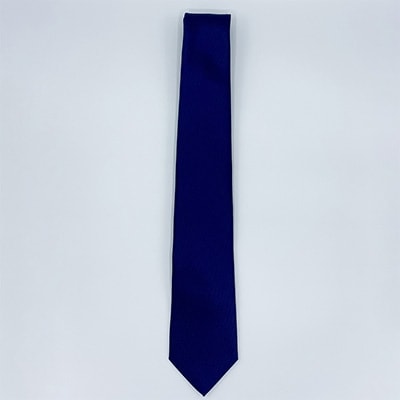 クラバットユキジ製ネクタイ(ネイビー・無地)