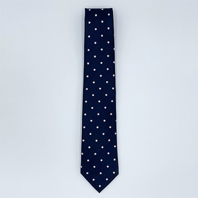 クラバットユキジ製ネクタイ(ネイビー・ドット)