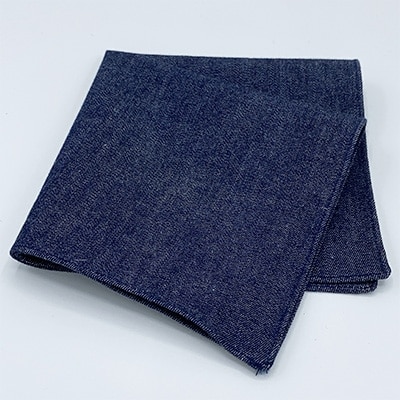 クラバットユキジ製　デニムポケットチーフ(インディゴ)