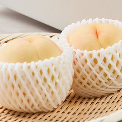 【2025年先行受付】【糖度12度以上保証】岡山県産白桃　約2kg(6～8玉)(贈答用)【配送不可地域：離島・北海道・沖縄県】