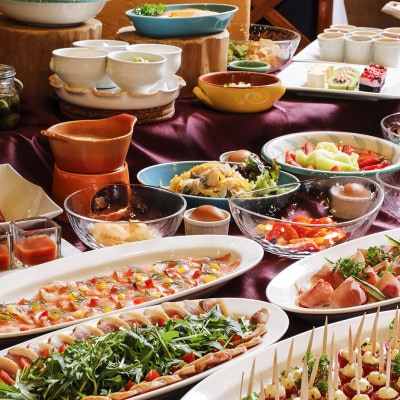 ポピースプリングスリゾート＆スパ ペアランチ(お魚料理+ビュッフェ)＆温泉入浴+フェイスタオル付