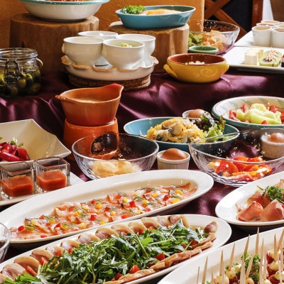 ポピースプリングスリゾート＆スパ ペアランチ(お肉料理+ビュッフェ)＆温泉入浴+フェイスタオル付