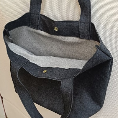 11オンス岡山デニムのトートバッグ/ブラック