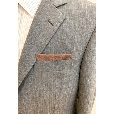 クラバットユキジ製　デニムポケットチーフ(ショコラブラウン)