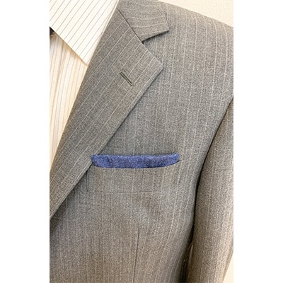 クラバットユキジ製　デニムポケットチーフ(インクブルー)