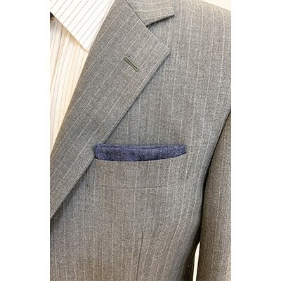 クラバットユキジ製　デニムポケットチーフ(インディゴ)