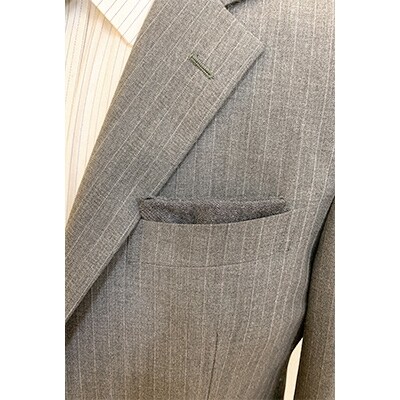 クラバットユキジ製　デニムポケットチーフ(ブラックマット)