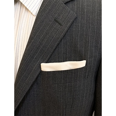 クラバットユキジ製　デニムポケットチーフ(ミルキーホワイト)