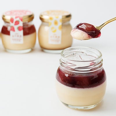 岡山プリン3種詰合せ　6個入(いちご・ぶどう・プレーン)【配送不可地域：離島】