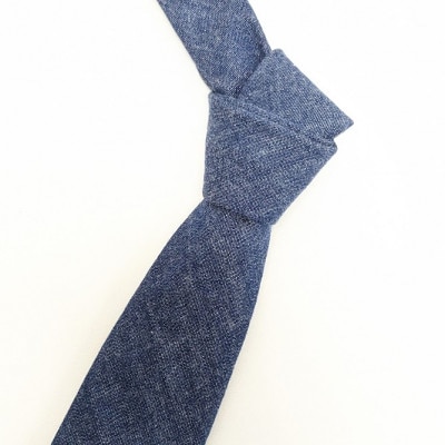 岡山産デニムネクタイ【DeniMUSASHI】ハンガーパッケージ付・インディゴ