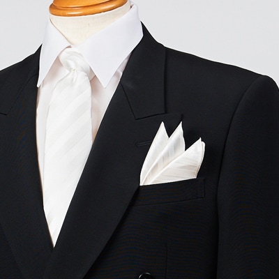 シルク・ポケットチーフ　(ホワイト)