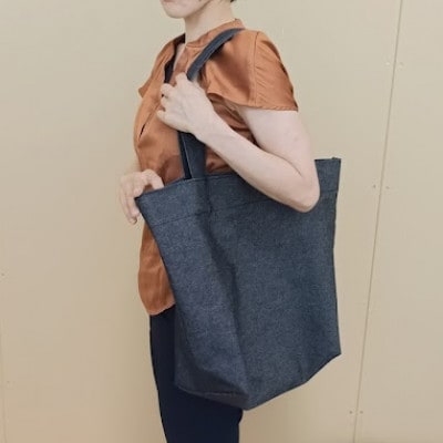 11オンス岡山デニムのトートバッグ/ブラック