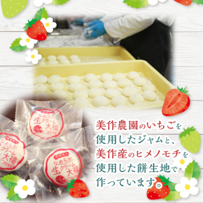 湯郷美人なめらか生クリーム大福〈完熟いちご〉12個入り【配送不可地域：離島】