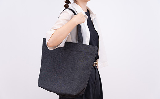 11オンス岡山デニムのトートバッグ/ブラック